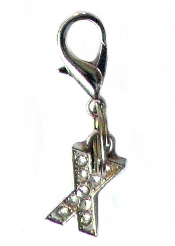 A-Z Crystal Slider Letters 10mm - Silver