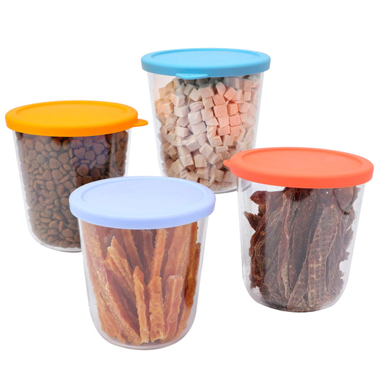 4 Pack Container with Silicone Lids 32 OZ for Dog and Cat